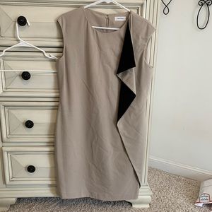 Calvin Klein Block Sheath Ruffle Cocktail Dress